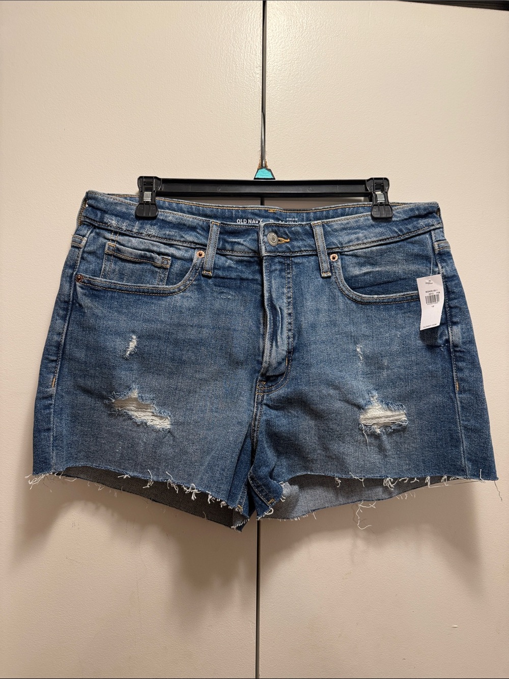 Old Navy Dark Blue Distressed Denim Shorts